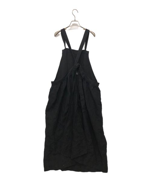 ICHI Antiquites（イチアンティークス）ICHI Antiquites (イチアンティークス) リネンエプロンワンピース ブラック サイズ:Fの古着・服飾アイテム