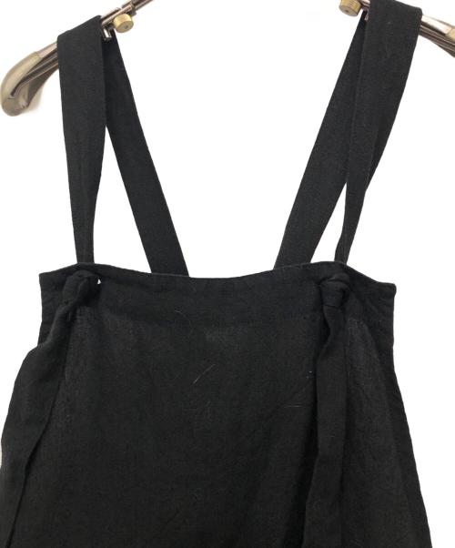ICHI Antiquites（イチアンティークス）ICHI Antiquites (イチアンティークス) リネンエプロンワンピース ブラック サイズ:Fの古着・服飾アイテム