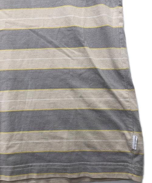 stussy（ステューシー）stussy (ステューシー) ボーダーTシャツ ベージュ サイズ:Lの古着・服飾アイテム