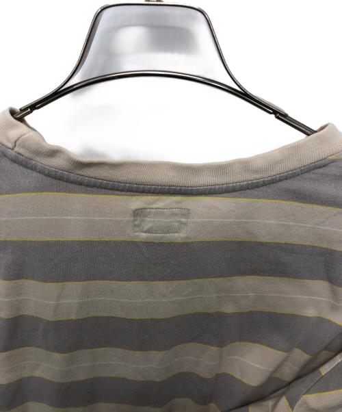 stussy（ステューシー）stussy (ステューシー) ボーダーTシャツ ベージュ サイズ:Lの古着・服飾アイテム