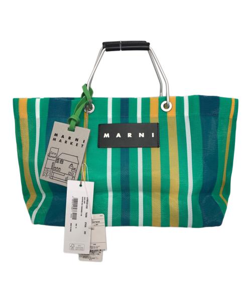 MARNI（マルニ）MARNI (マルニ) フラワーカフェ トートバッグ/ストライプバッグ グリーン 未使用品の古着・服飾アイテム