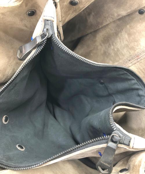 VERMILLION（ヴァーミリオン）vermillion (ヴァーミリオン) ユーズド加工トートバッグ グレーの古着・服飾アイテム