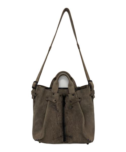 VERMILLION（ヴァーミリオン）vermillion (ヴァーミリオン) ユーズド加工トートバッグ グレーの古着・服飾アイテム