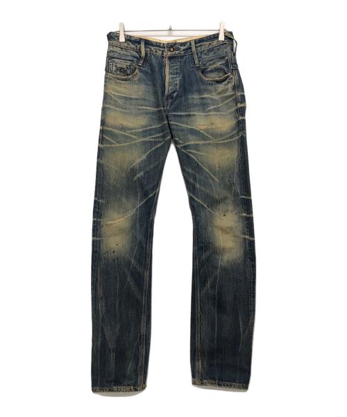 Denham（デンハム）Denham (デンハム) ユーズド加工デニムパンツ インディゴ サイズ:Lの古着・服飾アイテム