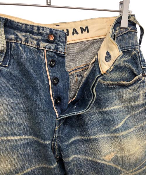 Denham（デンハム）Denham (デンハム) ユーズド加工デニムパンツ インディゴ サイズ:Lの古着・服飾アイテム