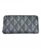 Diorディオール）の古着「ダイヤモンドロゴラウンドファスナー財布」｜グレー