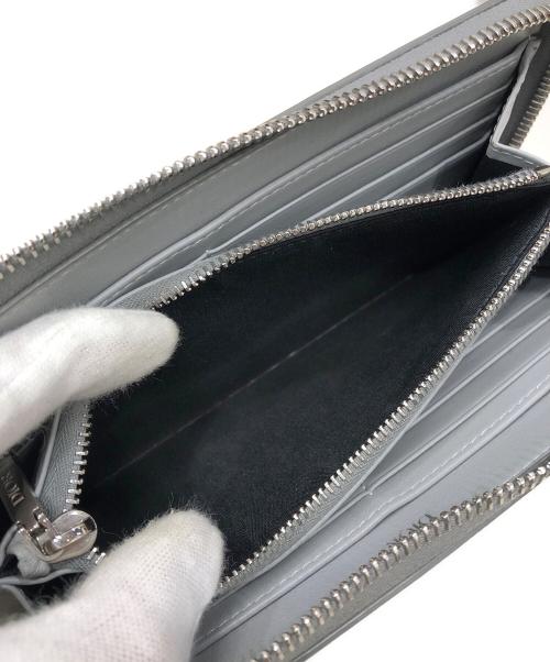 Dior（ディオール）Dior (ディオール) ダイヤモンドロゴラウンドファスナー財布 グレーの古着・服飾アイテム