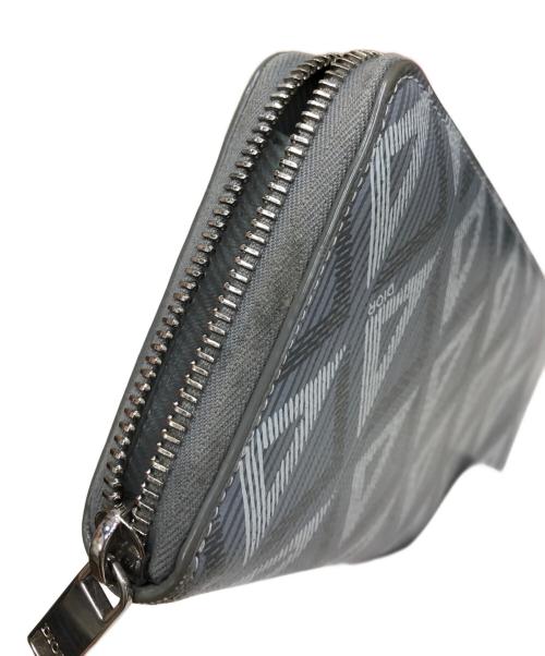 Dior（ディオール）Dior (ディオール) ダイヤモンドロゴラウンドファスナー財布 グレーの古着・服飾アイテム