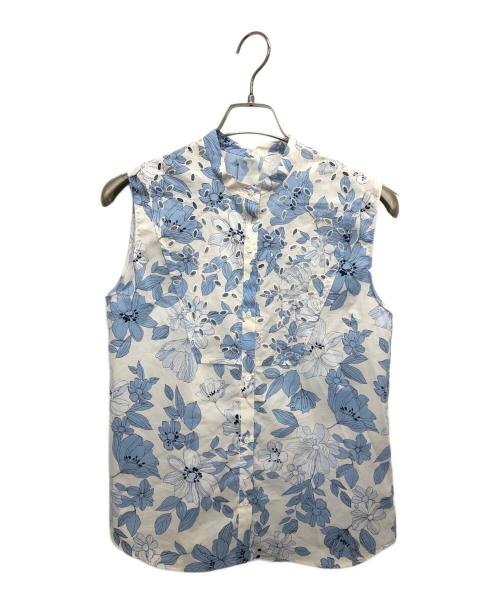 TOMORROW LAND collection（トゥモローランドコレクション）TOMORROW LAND collection (トゥモローランドコレクション) モノフラワーエンブロイダリー ボザムノースリーブブラウス スカイブルー サイズ:36の古着・服飾アイテム