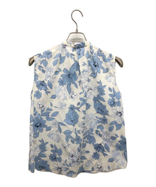 TOMORROW LAND collection（トゥモローランドコレクション）TOMORROW LAND collection (トゥモローランドコレクション) モノフラワーエンブロイダリー ボザムノースリーブブラウス スカイブルー サイズ:36の古着・服飾アイテム