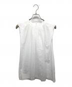 UNITED ARROWSユナイテッドアローズ）の古着「シアサッカーノースリーブブラウス」｜ホワイト