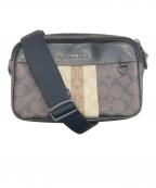 COACHコーチ）の古着「レザー切替シグネチャーショルダーバッグ」