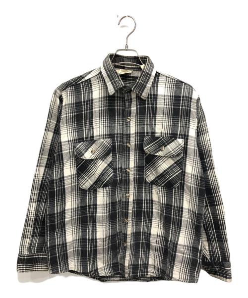 FIVE BROTHER（ファイブブラザー）FIVE BROTHER (ファイブブラザー) 90’sチェックネルシャツ ホワイト×ブラック サイズ:Mの古着・服飾アイテム