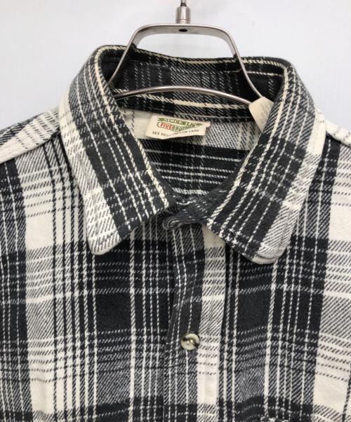 FIVE BROTHER（ファイブブラザー）FIVE BROTHER (ファイブブラザー) 90’sチェックネルシャツ ホワイト×ブラック サイズ:Mの古着・服飾アイテム