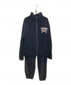 X-LARGE×ジャパニーズマゲニーズエクストララージ×）の古着「ベロアセットアップ」｜ブラック