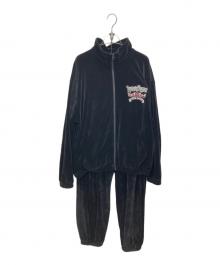 X-LARGE×ジャパニーズマゲニーズ（エクストララージ）の古着「ベロアセットアップ」｜ブラック