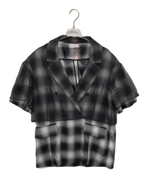 MAISON SPECIAL（メゾンスペシャル）MAISON SPECIAL (メゾンスペシャル) See-through Layered Half Sleeve Jacket ブラック サイズ:Fの古着・服飾アイテム