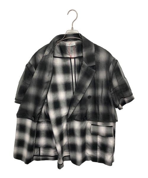 MAISON SPECIAL（メゾンスペシャル）MAISON SPECIAL (メゾンスペシャル) See-through Layered Half Sleeve Jacket ブラック サイズ:Fの古着・服飾アイテム