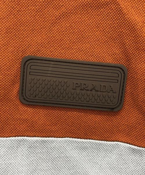 PRADA（プラダ）PRADA (プラダ) 切替ポロシャツ ブラウン サイズ:Lの古着・服飾アイテム