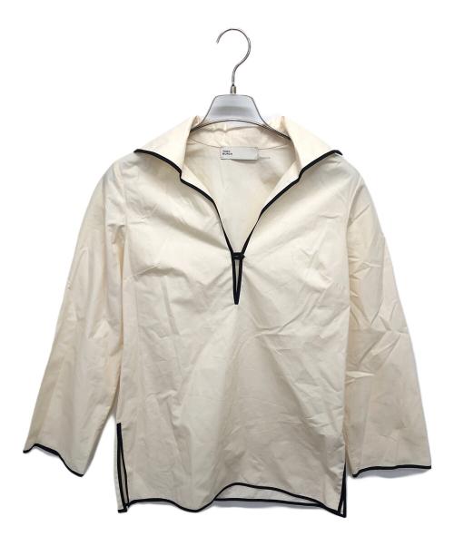 TORY BURCH（トリーバーチ）TORY BURCH (トリーバーチ) 長袖スキッパーブラウス ベージュの古着・服飾アイテム
