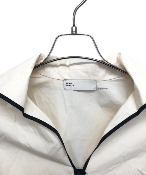 TORY BURCH（トリーバーチ）TORY BURCH (トリーバーチ) 長袖スキッパーブラウス ベージュの古着・服飾アイテム