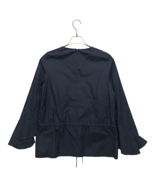 SEE BY CHLOE（シーバイクロエ）SEE BY CHLOE (シーバイクロエ) ドローコード付フリルブラウス ネイビー サイズ:34の古着・服飾アイテム