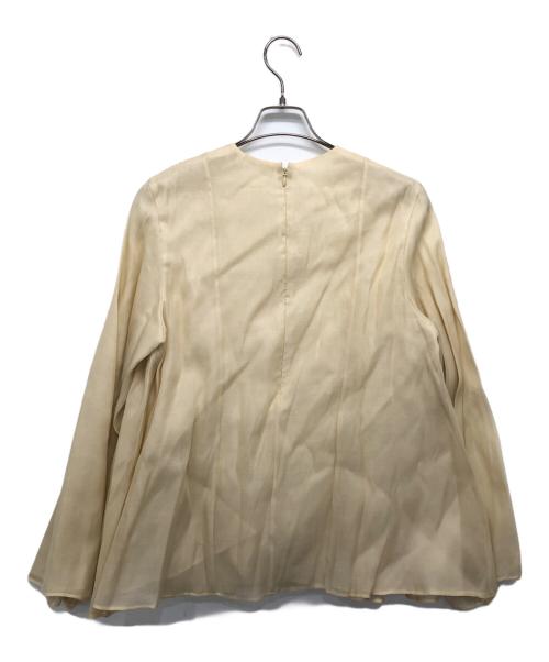 ebure（エブール）EBURE (エブール) ドライビスウールフロントギャザーブラウス ベージュ サイズ:３８の古着・服飾アイテム