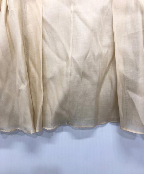 ebure（エブール）EBURE (エブール) ドライビスウールフロントギャザーブラウス ベージュ サイズ:３８の古着・服飾アイテム