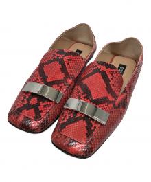 sergio rossi（セルジオロッシ）の古着「SR1/パイソン柄ローファー」｜ピンク