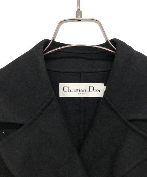 Christian Dior（クリスチャン ディオール）Christian Dior (クリスチャン ディオール) アンゴラ混ダブルロングコート ブラック サイズ:46の古着・服飾アイテム