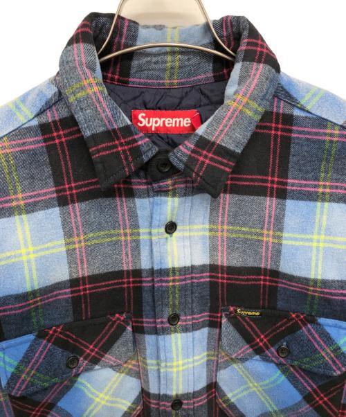 SUPREME（シュプリーム）SUPREME (シュプリーム) Quilted Plaid Shirt ブルー サイズ:Mの古着・服飾アイテム