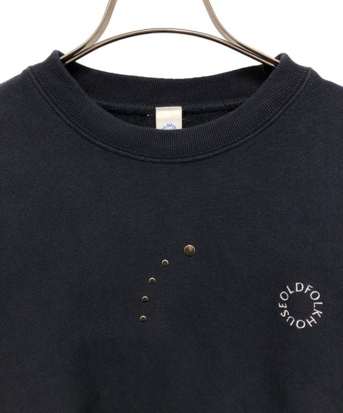OLD FOLK HOUSE（オールドフォークハウス）OLD FOLK HOUSE (オールドフォークハウス) Circle Logo Studs Sweatshirt ネイビー サイズ:Mの古着・服飾アイテム