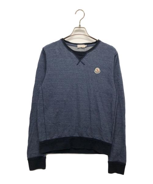 MONCLER（モンクレール）MONCLER (モンクレール) MAGLIA GIROCOLLO ワンポイントロゴスウェット ネイビー サイズ:Mの古着・服飾アイテム