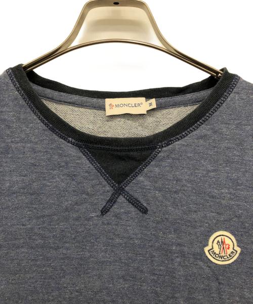 MONCLER（モンクレール）MONCLER (モンクレール) MAGLIA GIROCOLLO ワンポイントロゴスウェット ネイビー サイズ:Mの古着・服飾アイテム