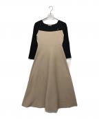 JILL BY JILLSTUARTジル バイ ジルスチュアート）の古着「長袖ソウバリフレアニットワンピース」｜ベージュ×ブラック