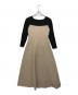 JILL BY JILLSTUART (ジル バイ ジルスチュアート) 長袖ソウバリフレアニットワンピース ベージュ×ブラック サイズ:M：4000円