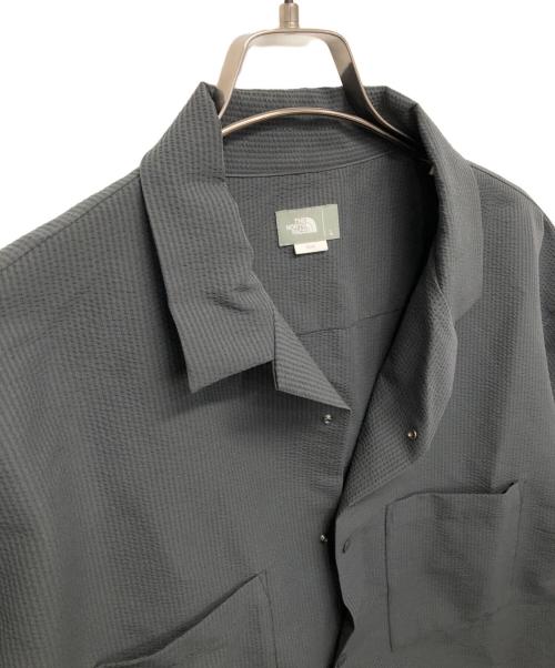 THE NORTH FACE（ザ ノース フェイス）THE NORTH FACE (ザ ノース フェイス) ショートスリーブシアサッカーベントメッシュシャツ グレー サイズ:Lの古着・服飾アイテム