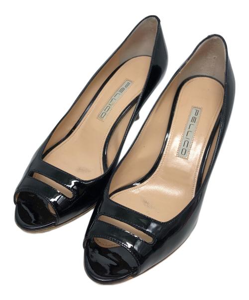 PELLICO（ペリーコ）PELLICO (ペリーコ) ANELLI/オープントゥピンヒールパンプス ブラック サイズ:36 1/2の古着・服飾アイテム