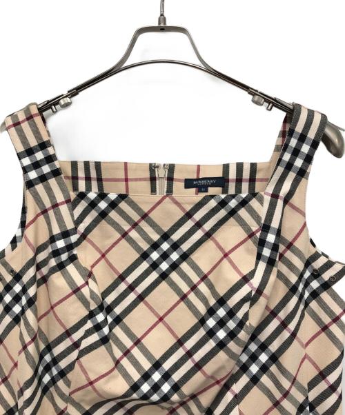 BURBERRY LONDON（バーバリーロンドン）BURBERRY LONDON (バーバリーロンドン) ノバチェック柄ノースリーブワンピース ベージュ サイズ:15の古着・服飾アイテム