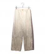 Coohemコーヘン）の古着「ニットサイドラインリネンミックスパンツ」｜ベージュ