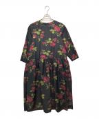 COMME des GARCONSコムデギャルソン）の古着「花柄ワンピース」｜ブラック