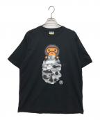 A BATHING APEア ベイシング エイプ）の古着「1ST CAMO MILO ON APE HEAD TEE」｜ブラック