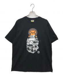 A BATHING APE（ア ベイシング エイプ）の古着「1ST CAMO MILO ON APE HEAD TEE」｜ブラック