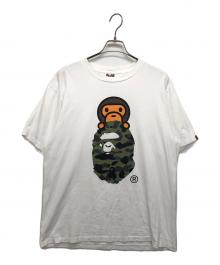 A BATHING APE（ア ベイシング エイプ）の古着「1ST CAMO MILO ON APE HEAD TEE」｜ホワイト