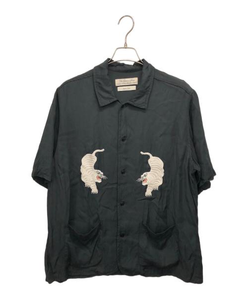 REMI RELIEF（レミレリーフ）REMI RELIEF (レミレリーフ) レーヨンツイル スカ柄 S/S SHIRT ブラック サイズ:Lの古着・服飾アイテム