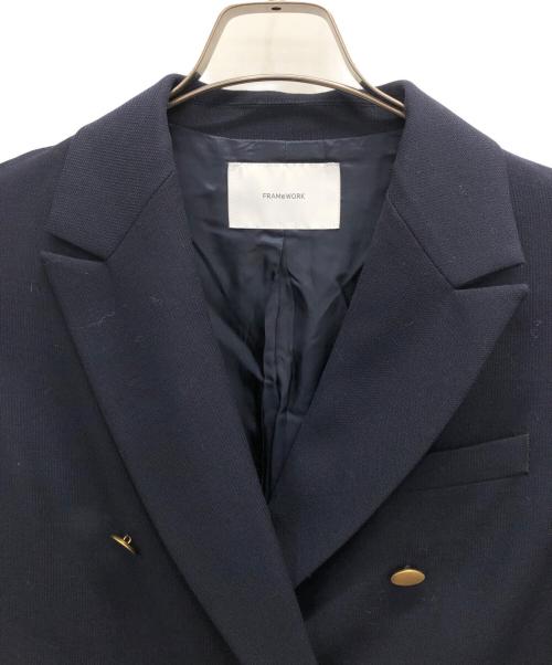 FRAMeWORK（フレームワーク）FRAMeWORK (フレームワーク) メタルボタンダブルブレストジャケット ネイビー サイズ:36の古着・服飾アイテム