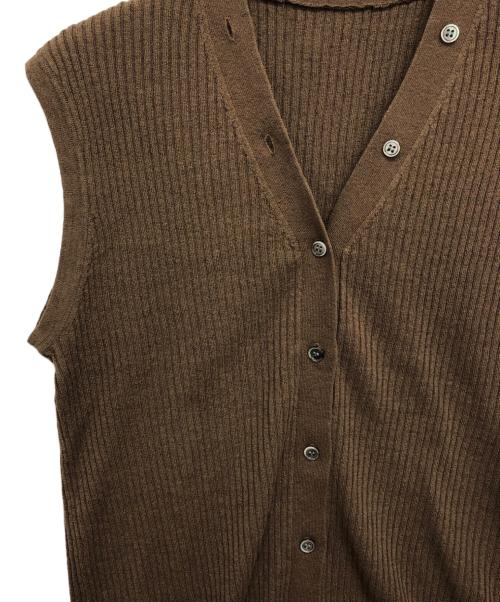 Spick and Span（スピック＆スパン）Spick and Span (スピックアンドスパン) リネンコットンリブニットベスト ブラウン サイズ:free 未使用品の古着・服飾アイテム