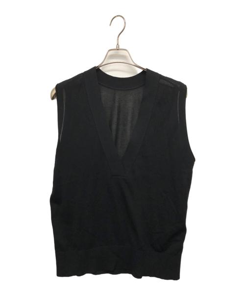 DEUXIEME CLASSE（ドゥーズィエム クラス）Deuxieme Classe (ドゥーズィエム クラス) shake code Vネック ベスト ブラック サイズ:F 未使用品の古着・服飾アイテム