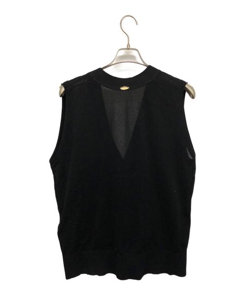DEUXIEME CLASSE（ドゥーズィエム クラス）Deuxieme Classe (ドゥーズィエム クラス) shake code Vネック ベスト ブラック サイズ:F 未使用品の古着・服飾アイテム