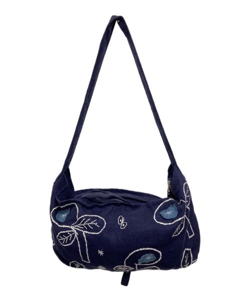 mina perhonen（ミナ ペルホネン）mina perhonen (ミナ ペルホネン) bowショルダーバッグ/リネンショルダーバッグ ネイビー サイズ:表記無しの古着・服飾アイテム